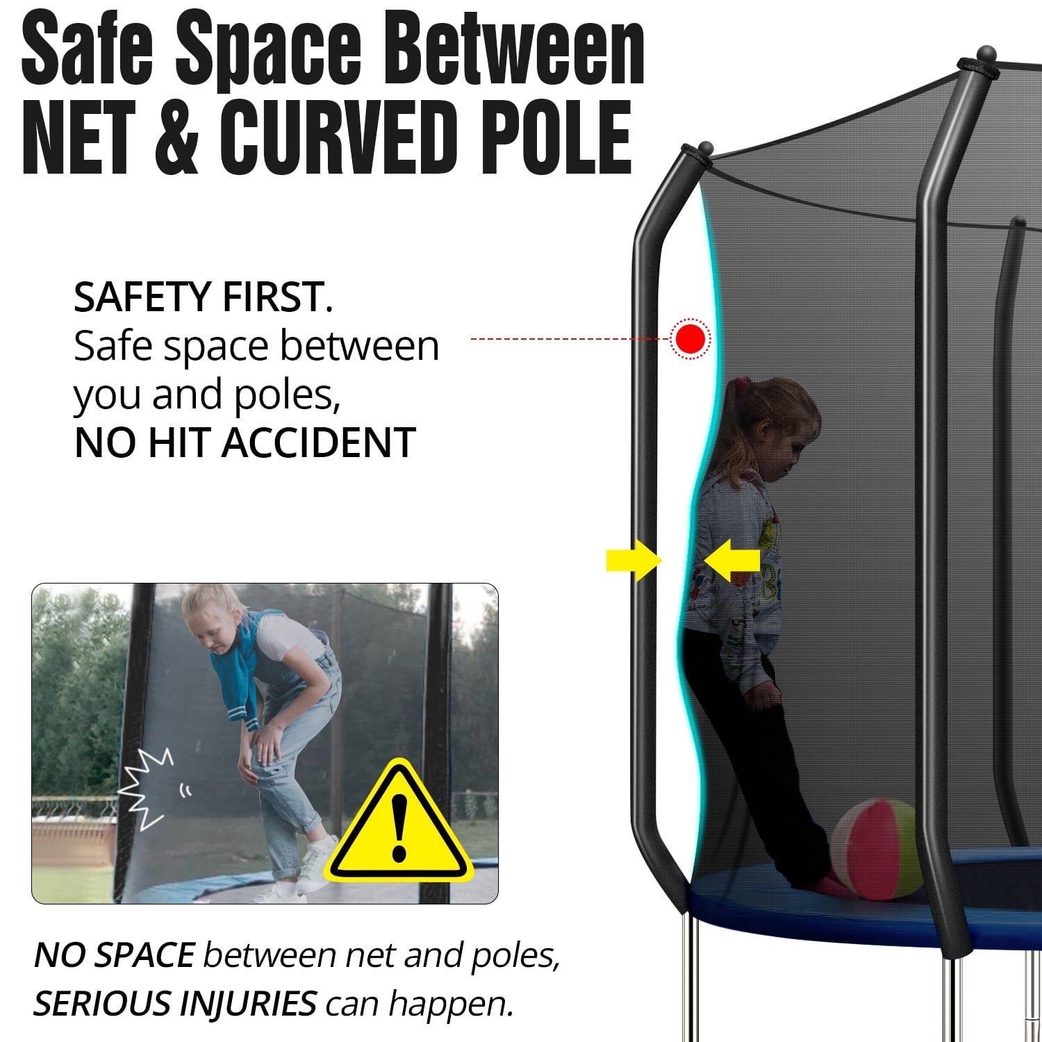 TRIPLE TREE 10 FT Trampoline with Safe Enclosure Net, 660 lbs Capacity for 3 Kids, Outdoor Fitness Trampoline with Waterproof Jump Mat Ladder for Indoor Park Kindergarten Toddler Trampolines
